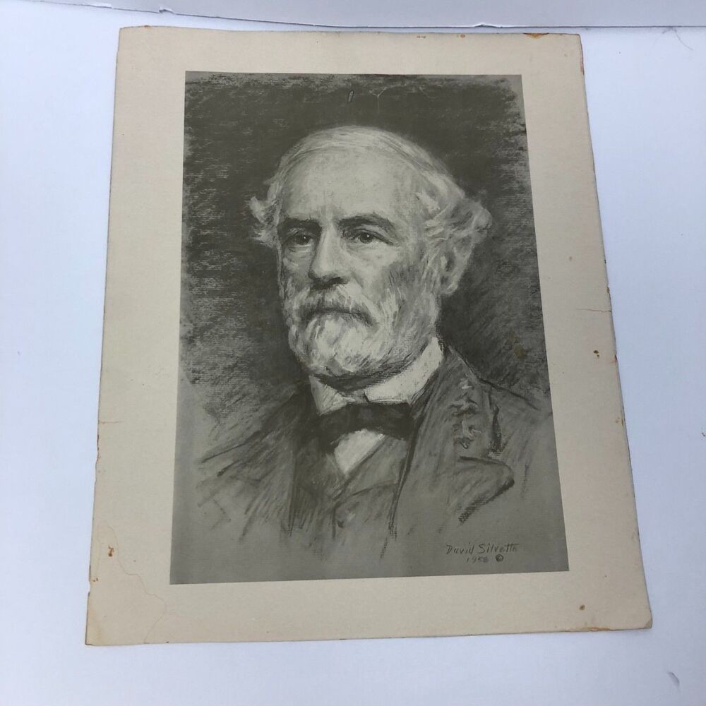 General Robert E. Lee Print by David Silvette  Print Gray & White